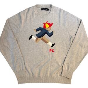 Play Cloths Large Running Jack Crewneck Pullover Sweater Gray Men’s Size XL